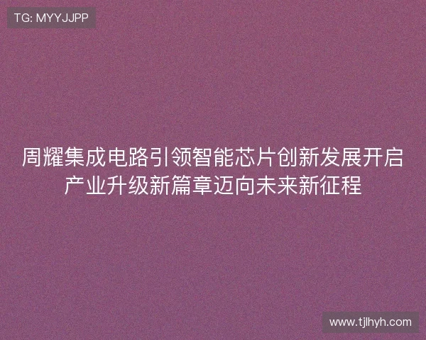 周耀集成电路引领智能芯片创新发展开启产业升级新篇章迈向未来新征程